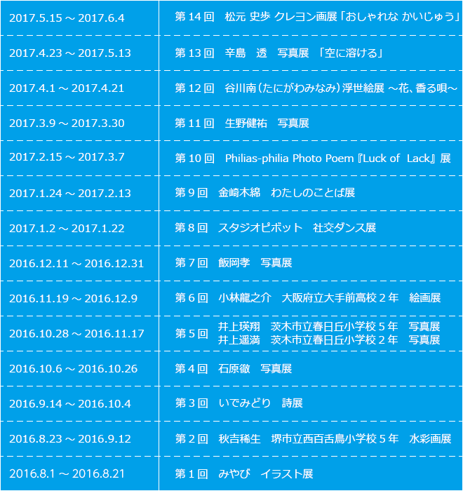 展示スケジュール